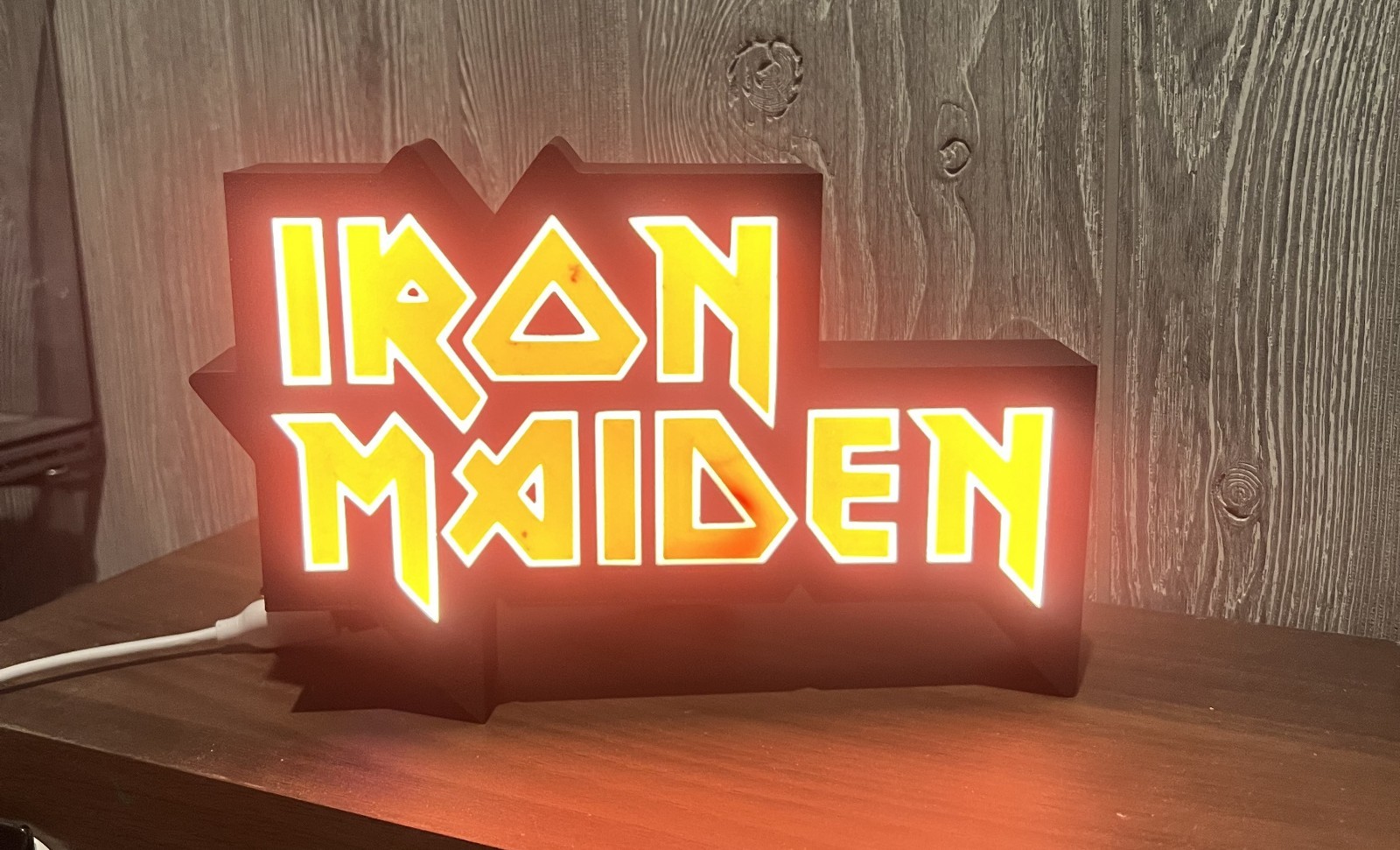 Iron Maiden LED Light Sign 5V USB Dimmable – Rock Band Decor Lamp 9&Prime; x 6&Prime; x 1.5&Prime;