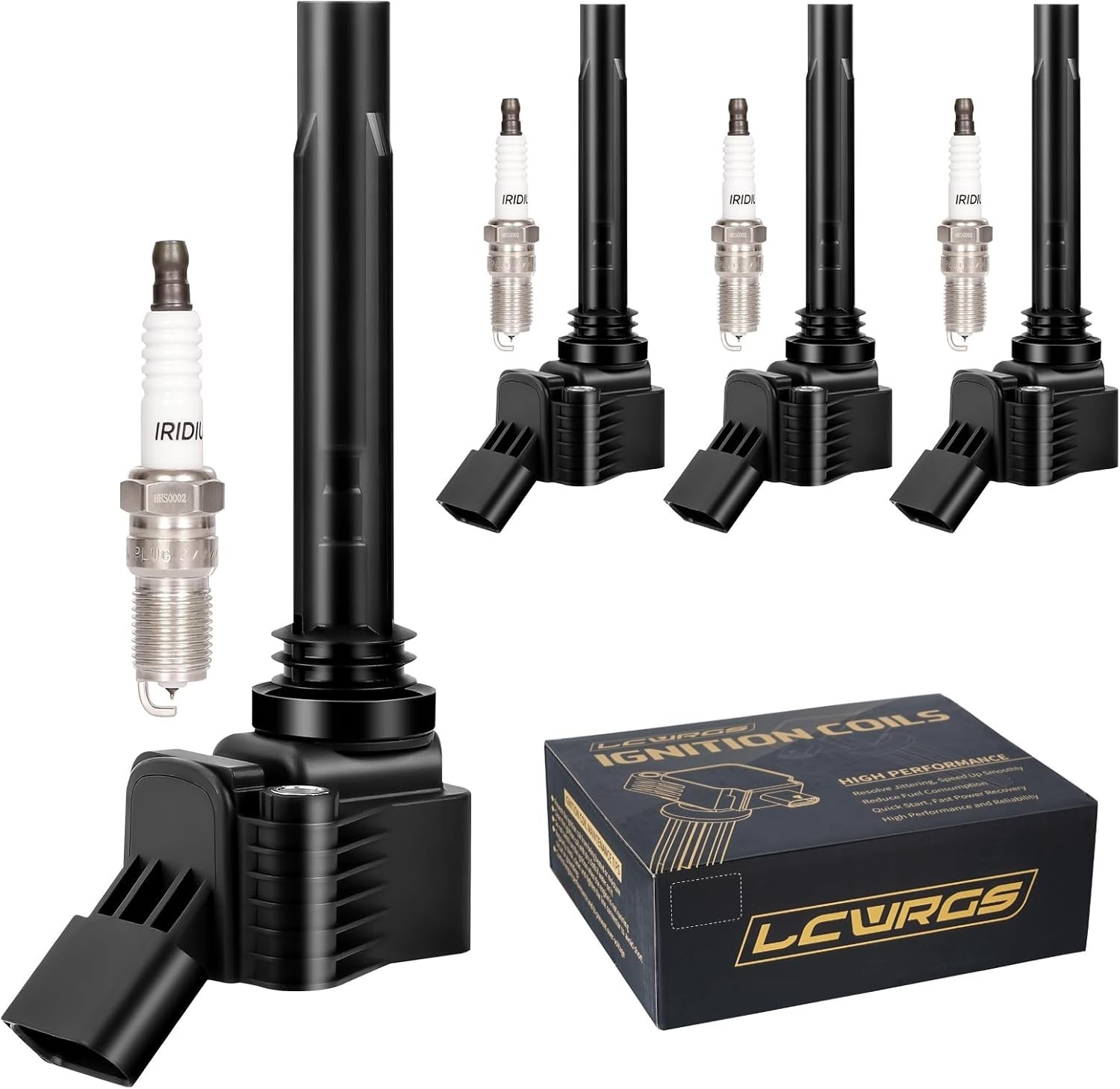 Set of 4 Ignition Coil Pack and Spark Plugs Fits for 1.8 2013 2014 2015 2016