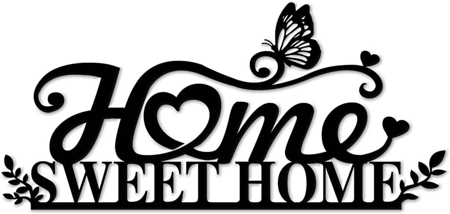 Home Sweet Home Sign Wall Decor – Premium Metal Wall Art, Modern Farmhouse Ho…