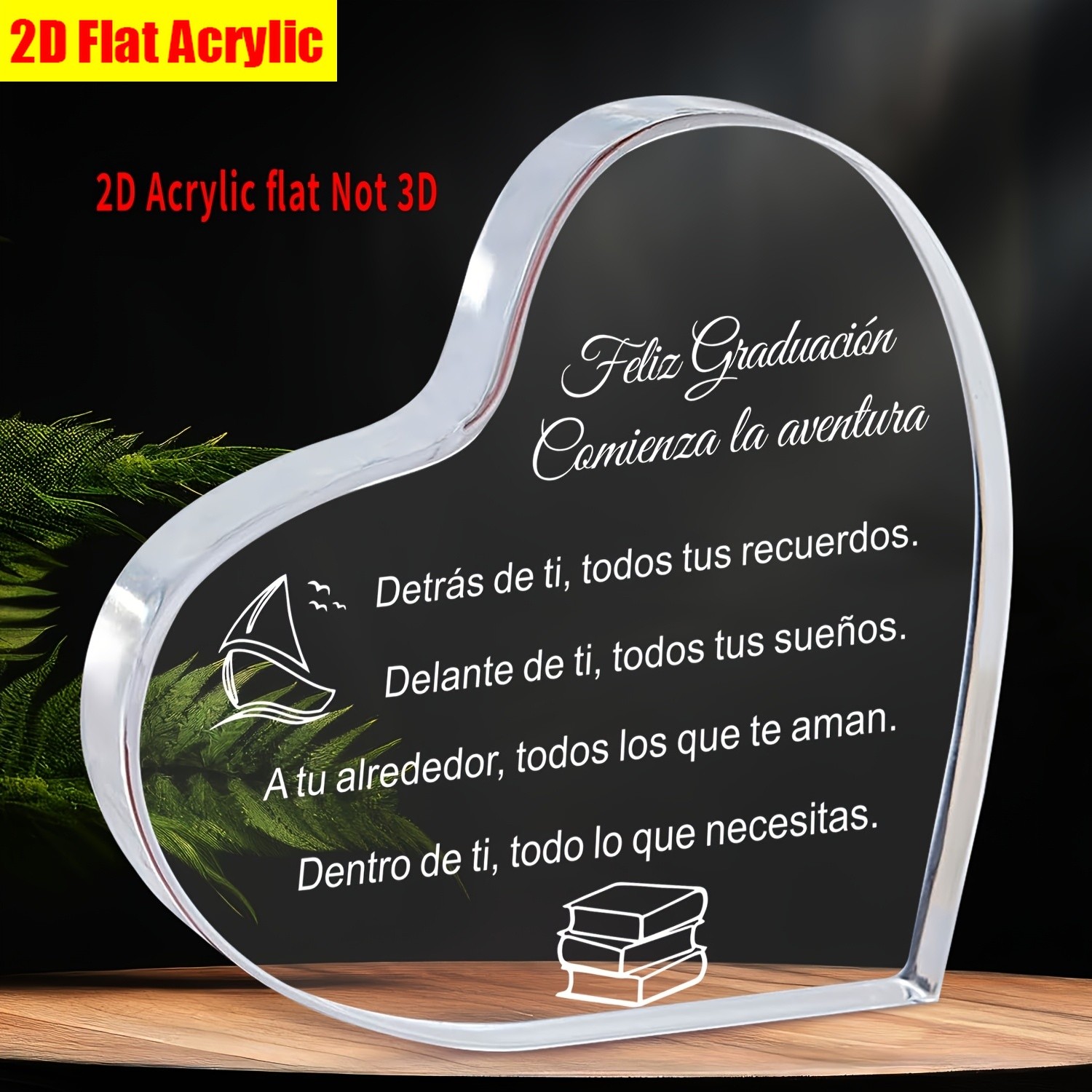 Feliz Graduación Gift for Her Acrylic Heart Plaque Spanish Graduation Keepsake