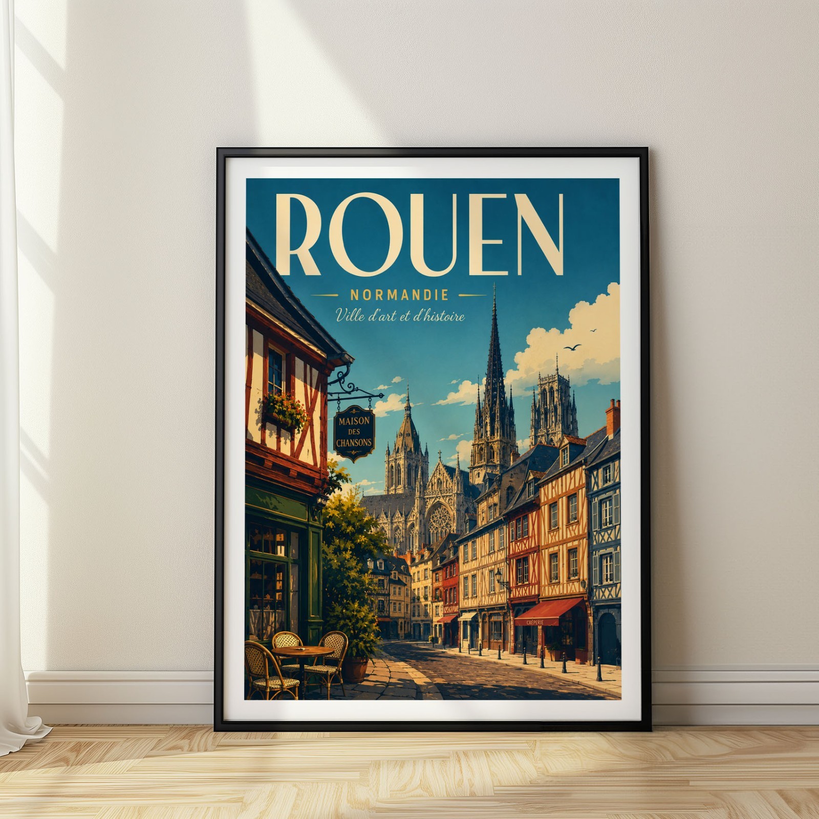 Rouen Travel Poster Print, Wall Decor