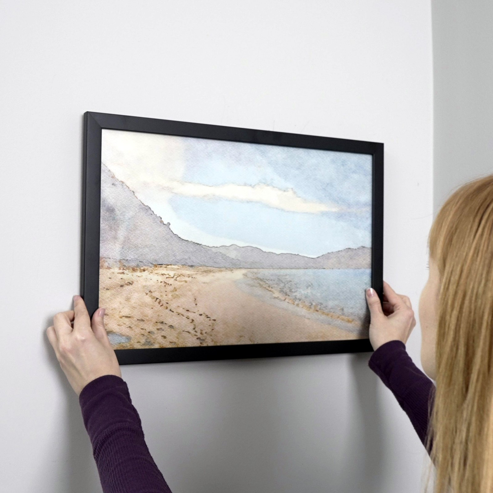 6×36 Frame Black Real Wood Picture Frame Width 0.75 inches | Interior Frame Dept