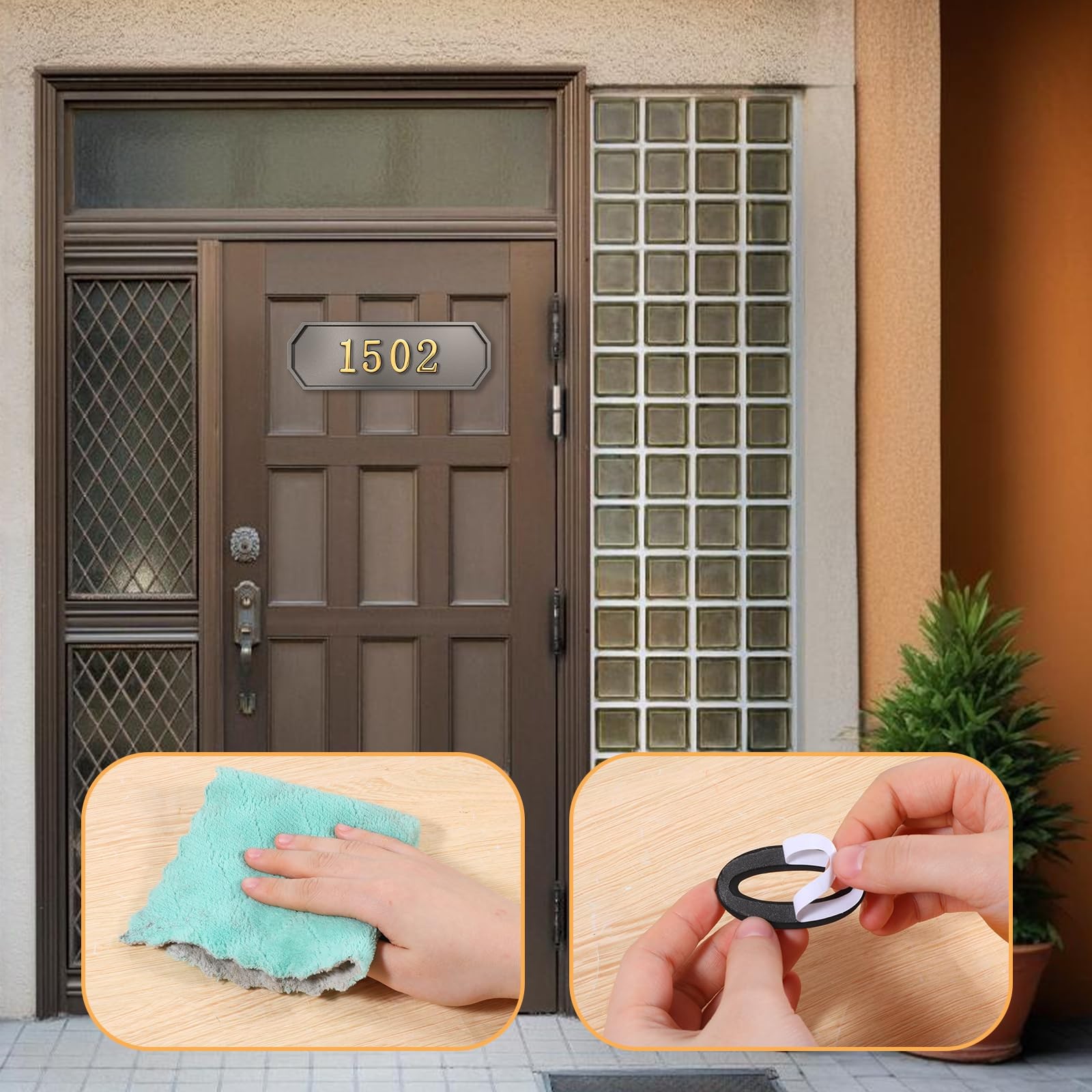 20 Pcs 2 Inch Gold Reflective Mailbox Numbers ABS Waterproof for Residence
