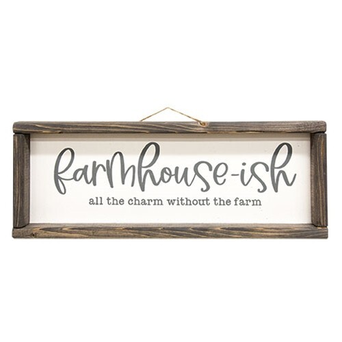 New Primitive Country Rustic WHITE FARMHOUSE HOME SIGN Wood Hanging 17&Prime;