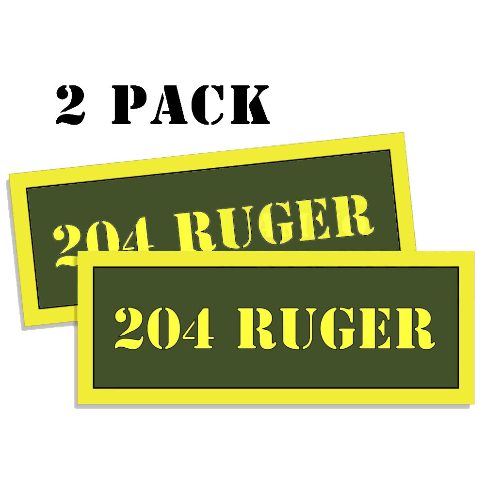 204 RUGER Ammo Can Label Stickers Decal Ammunition (2 pack)