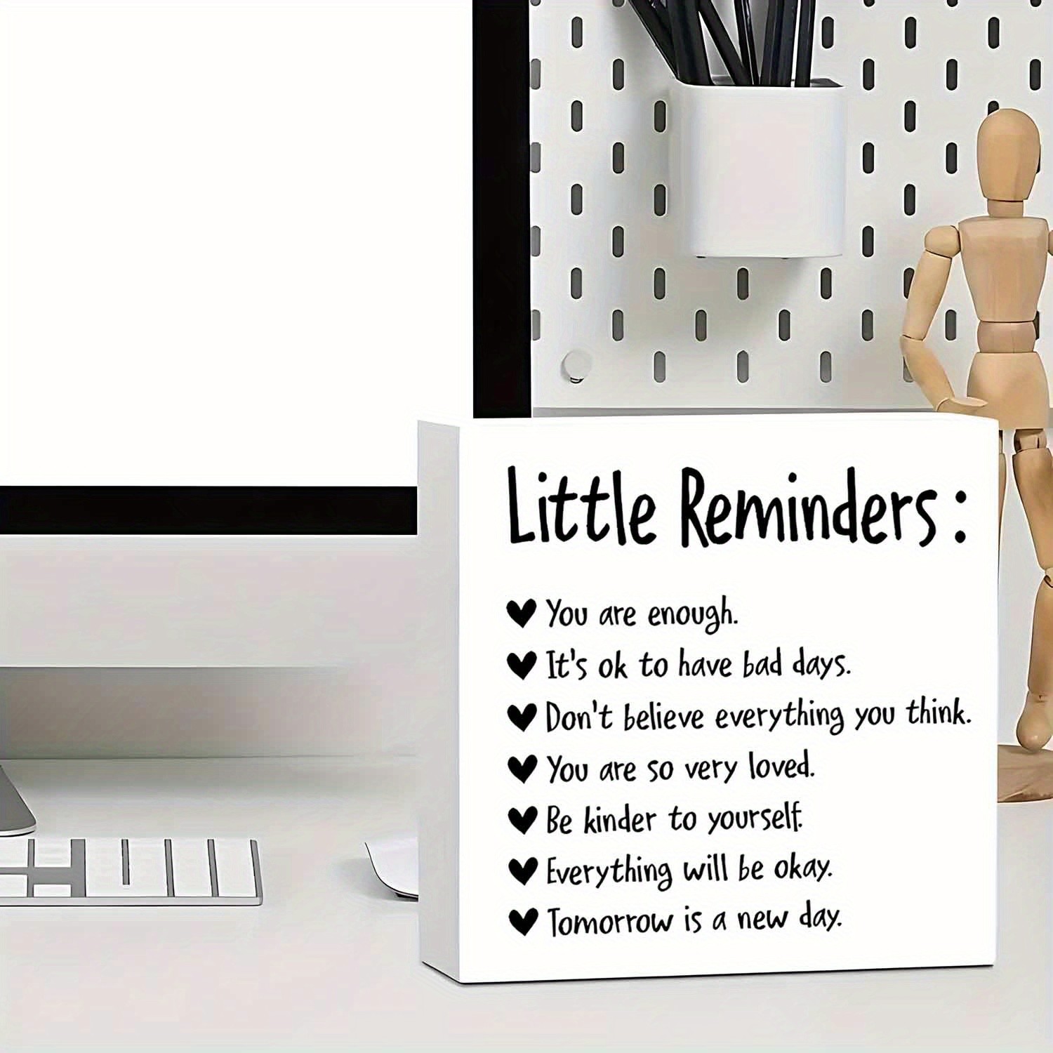 2D Wood Positive Affirmation Home Desk Decor Self-Love Inspirational Plaque Gift