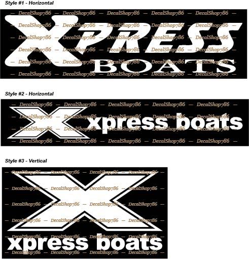 XPRESS Boats – Fishing/Outdoor Sports – Vinyl Die-Cut Peel N&rsquo; Stick Decals