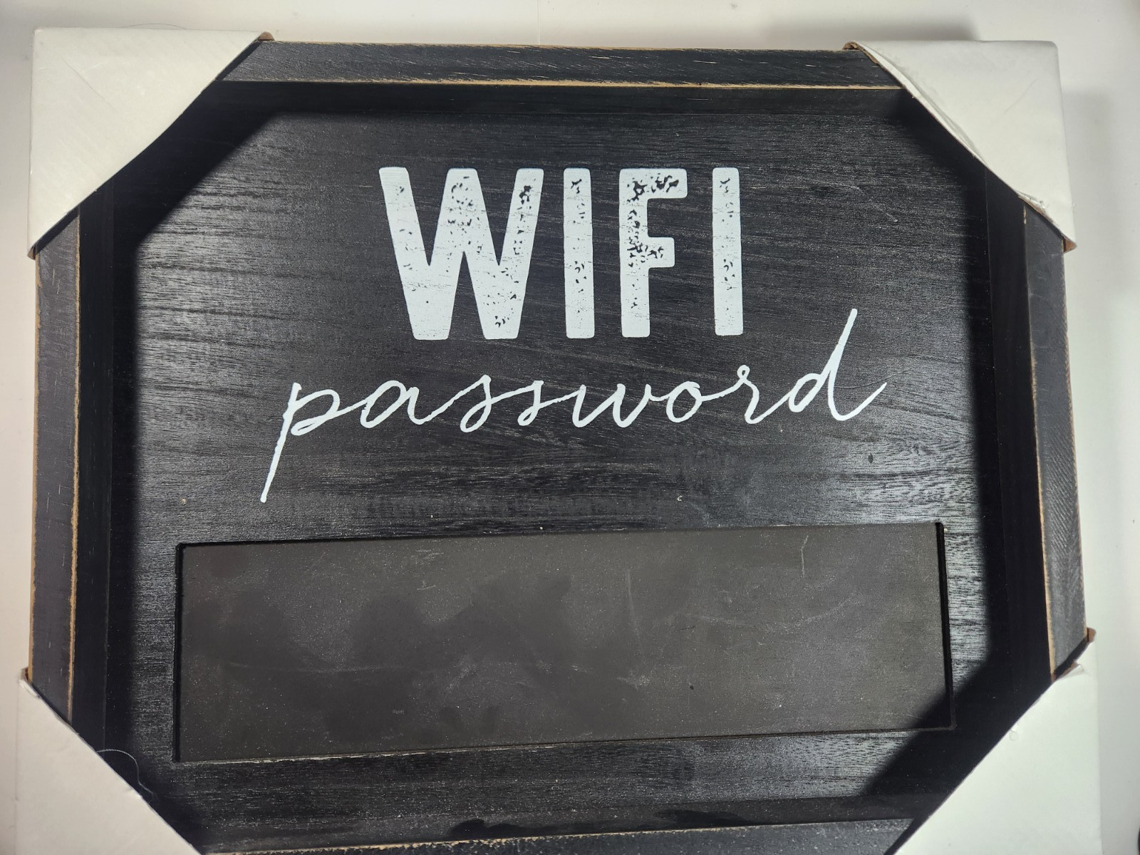 Wooden WiFi Password Sign Black Weathered Plaque Air B&B VRBO New 12&Prime; x 14&Prime;