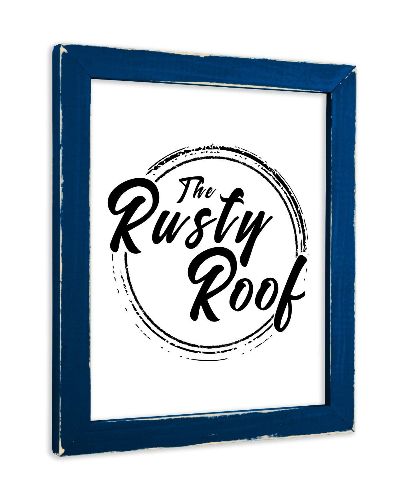 Distressed Emily – Deep Blue Picture Frame – Solid Wood