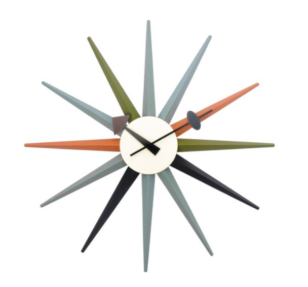 George Nelson Sunburst Wall Clock Multi Color Reproduct Design Furniture