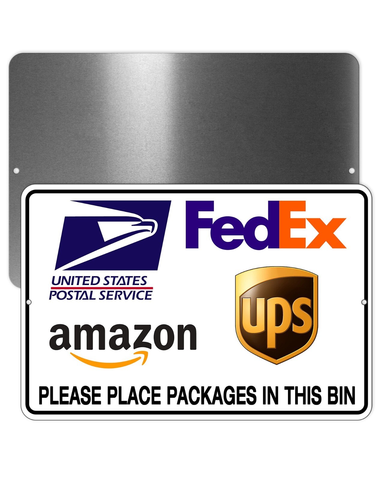 Delivery Instructions Please Place Packages In Bin Sign / Decal / Usps Ms037