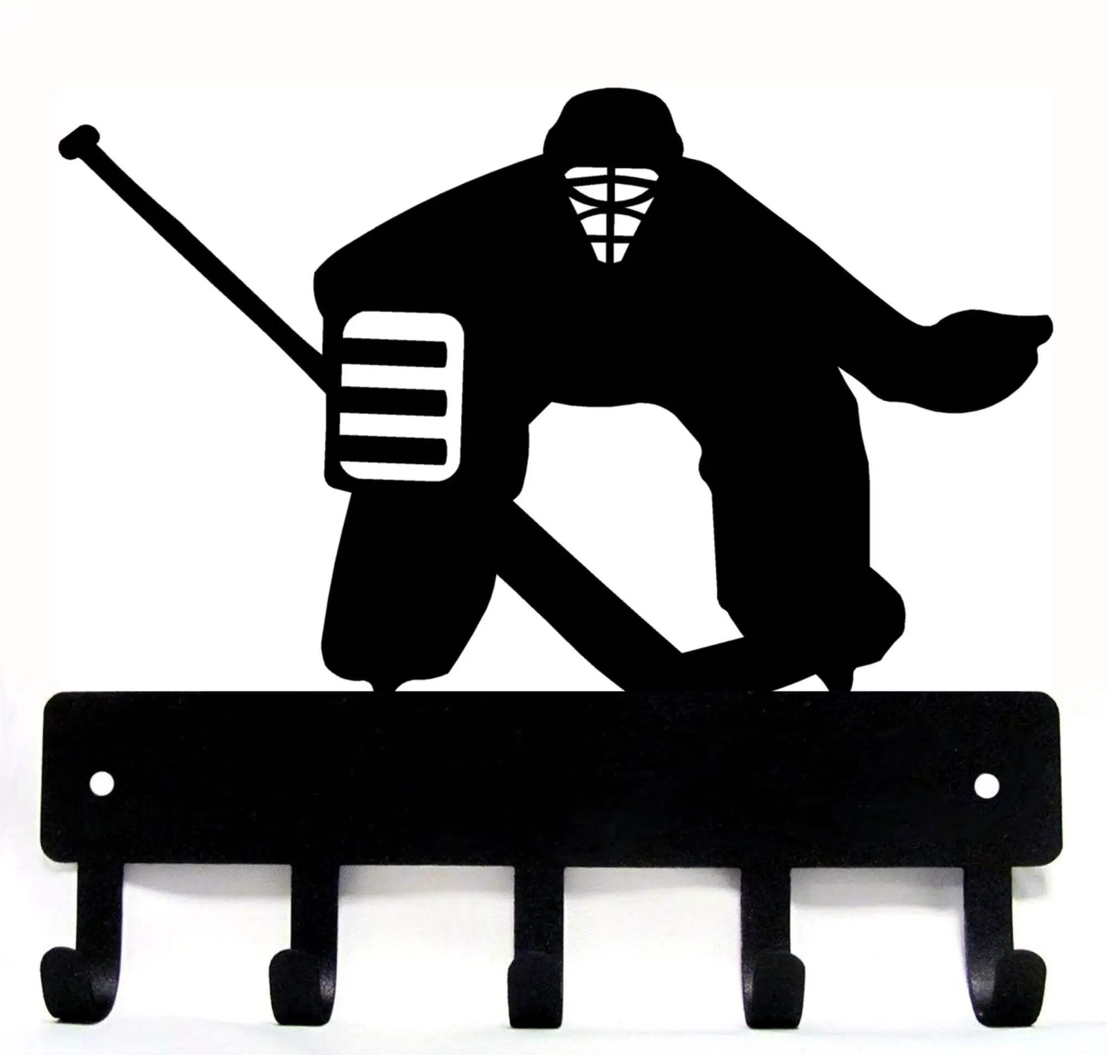 Ice Hockey Goalie Key Rack with 5 Hooks – Made in USA