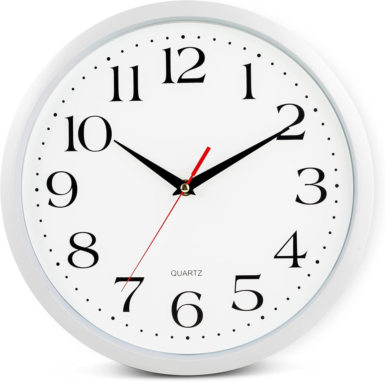 Silent Black Wall Clock – 10 Inch Quality Quartz, Non-Ticking Design