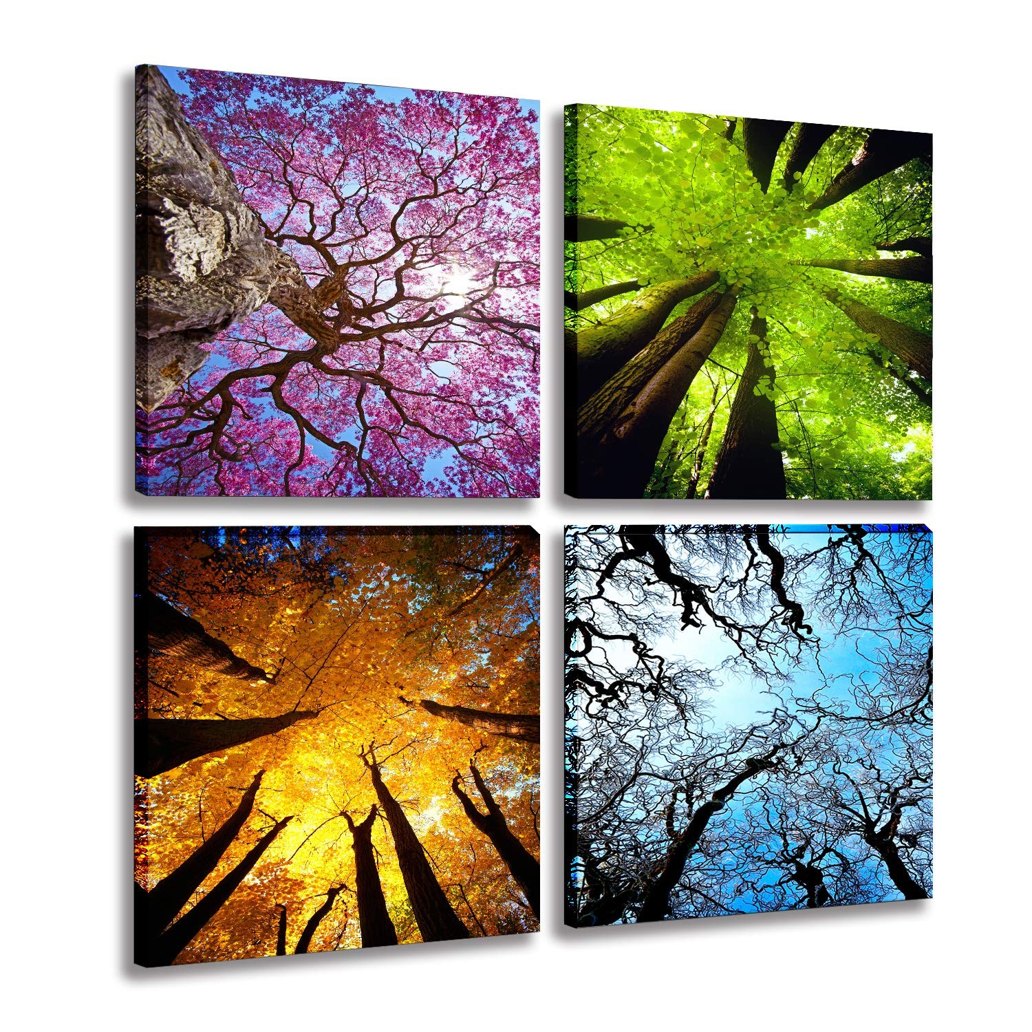 Art 4 Panels Canvas Wall Art Spring Summer Autumn Winter Four Seasons Landsca…
