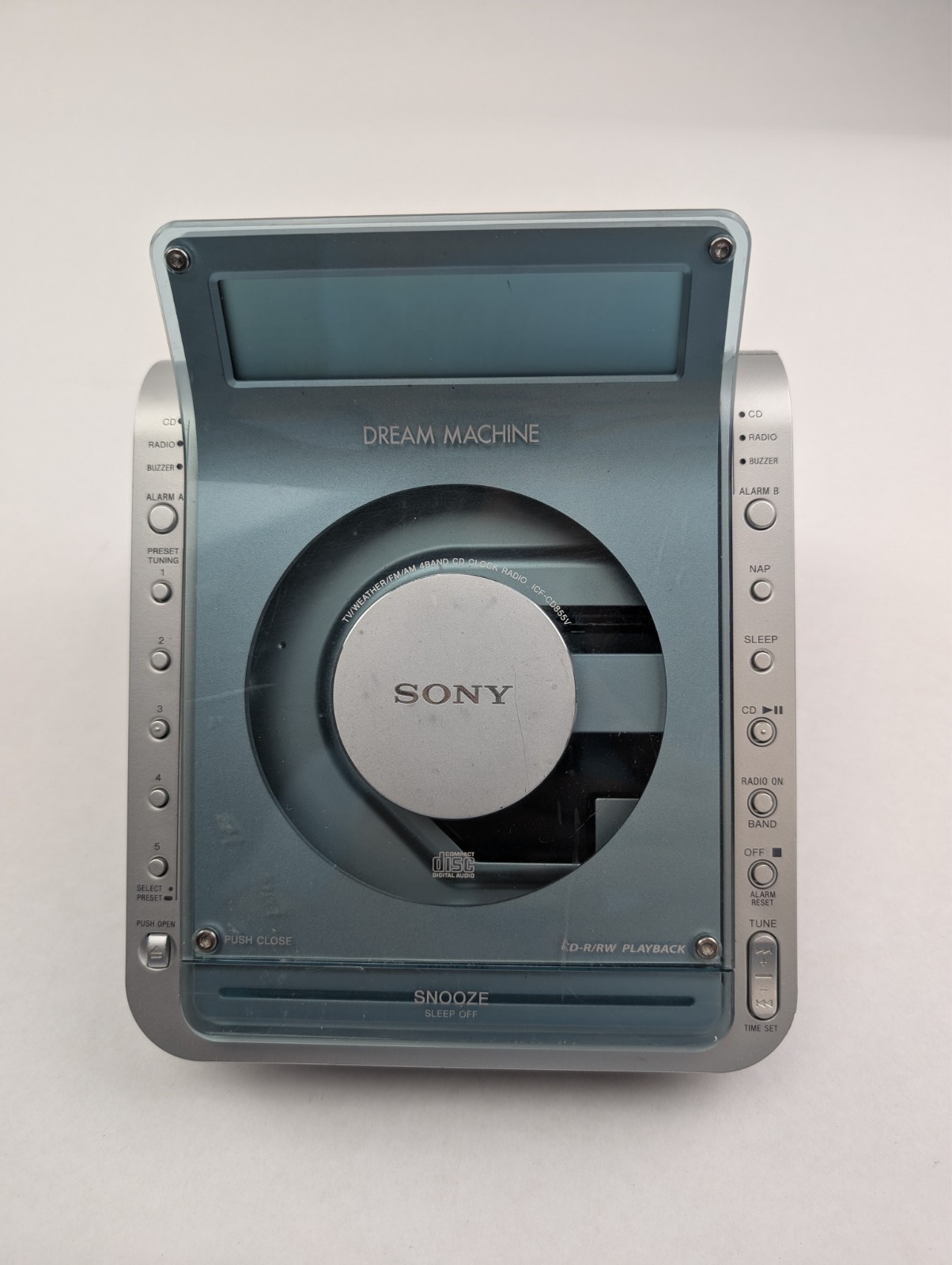 Sony Dream Machine ICF-CD855V CD Player Alarm Clock Radio FOR PARTS READ