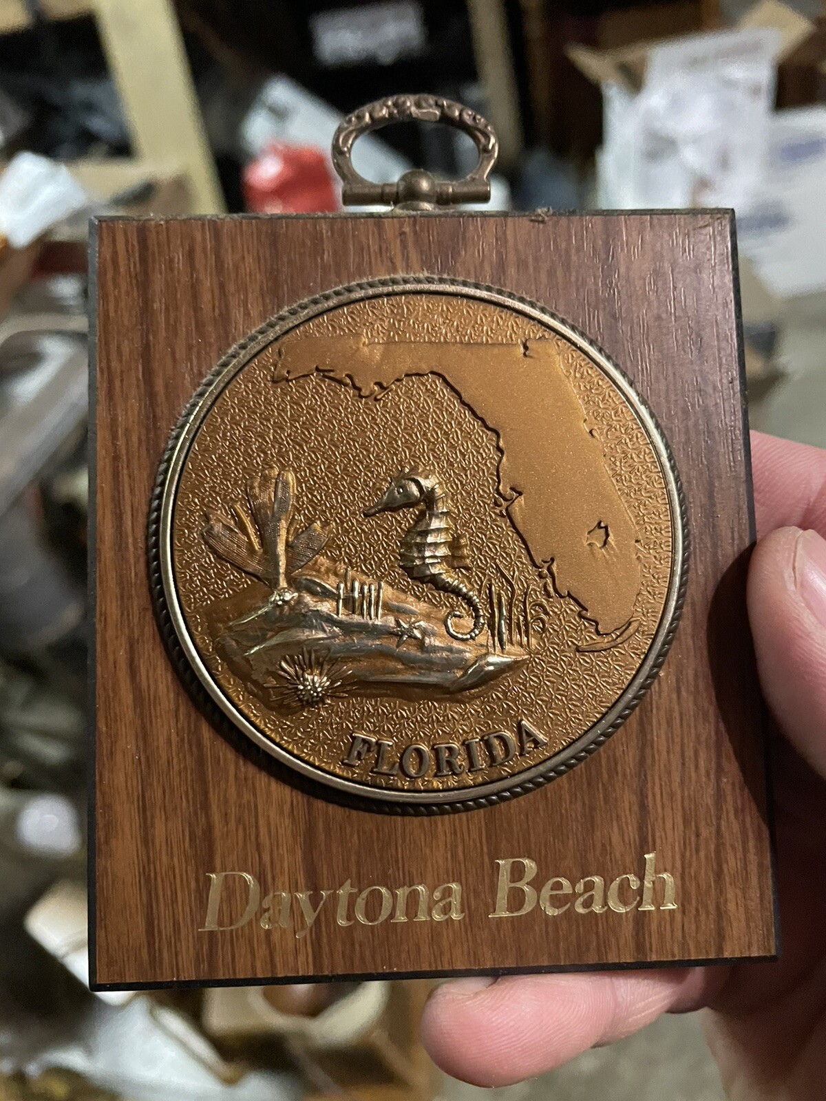 Daytona Beach Wall Plaques Nautical Wheel Seahorse Florida