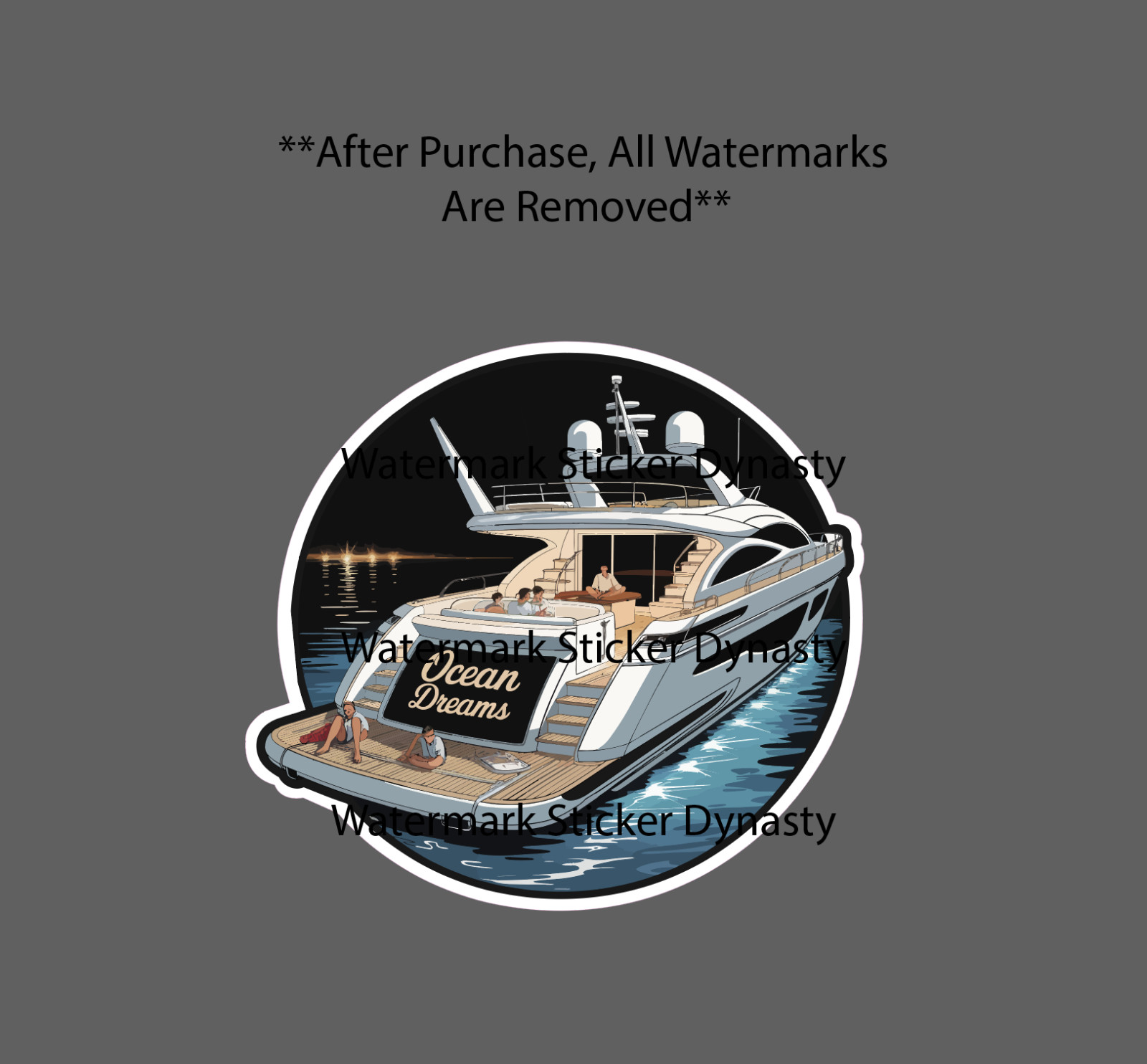 Yacht Sticker Waterproof Decal Ocean Beach Party Rich Wealthy Boat Gift NEW