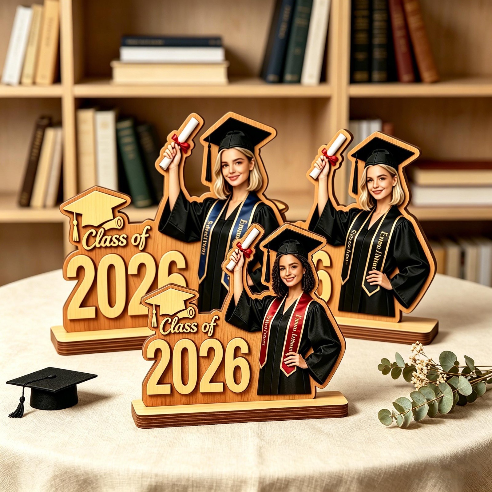 Personalized Graduation Gifts Custom Class of 2026 Wooden Plaque with Photo Name