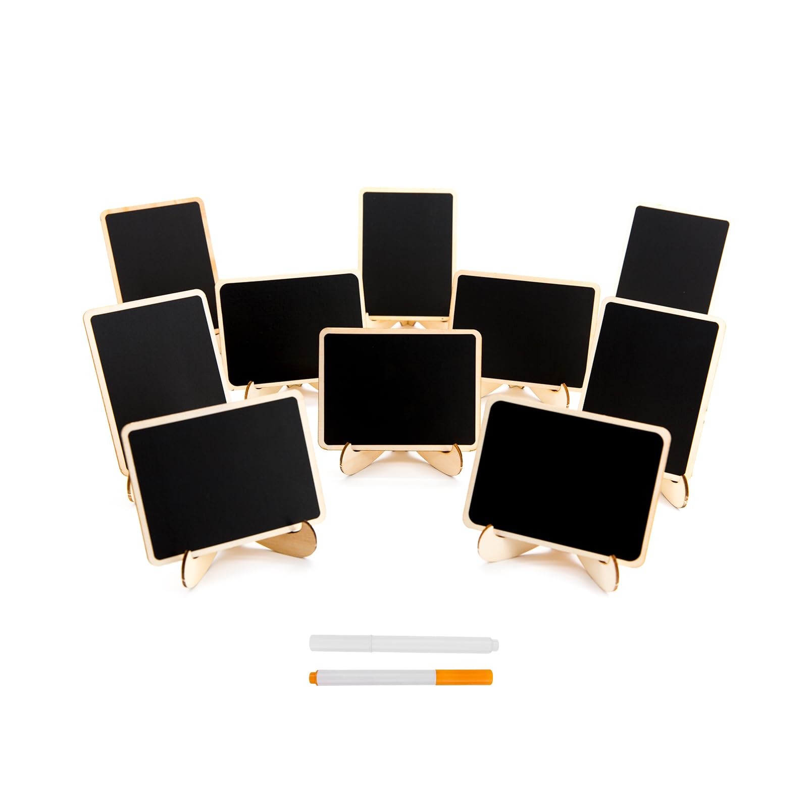 DSTELIN 10 Pack Mini Chalkboards Signs Easel Stand, Small Rectangle Chalkboards