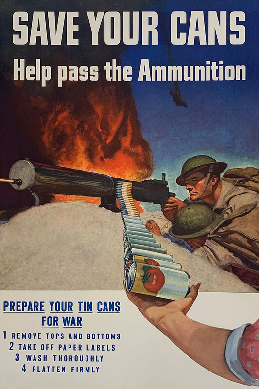 Save Your Cans Vintage World War Two USA Military Propaganda – POSTER 20&Prime;x30&Prime;