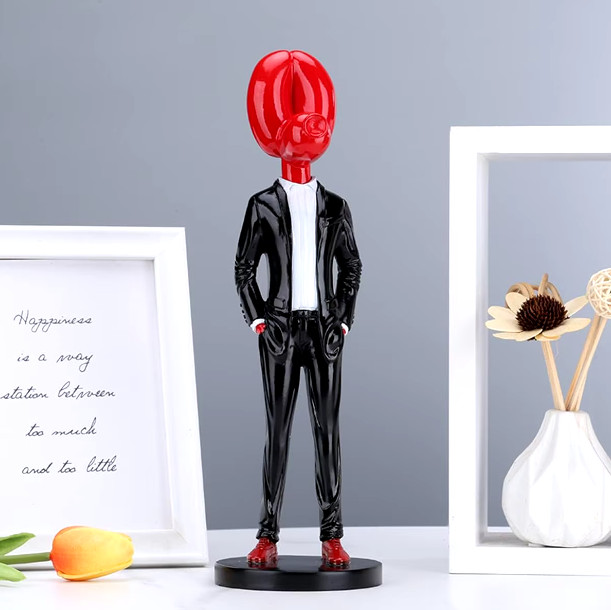 Tall Balloon Dog Sculpture Statue Figure Art Home Decor Gentleman Balloon Dog