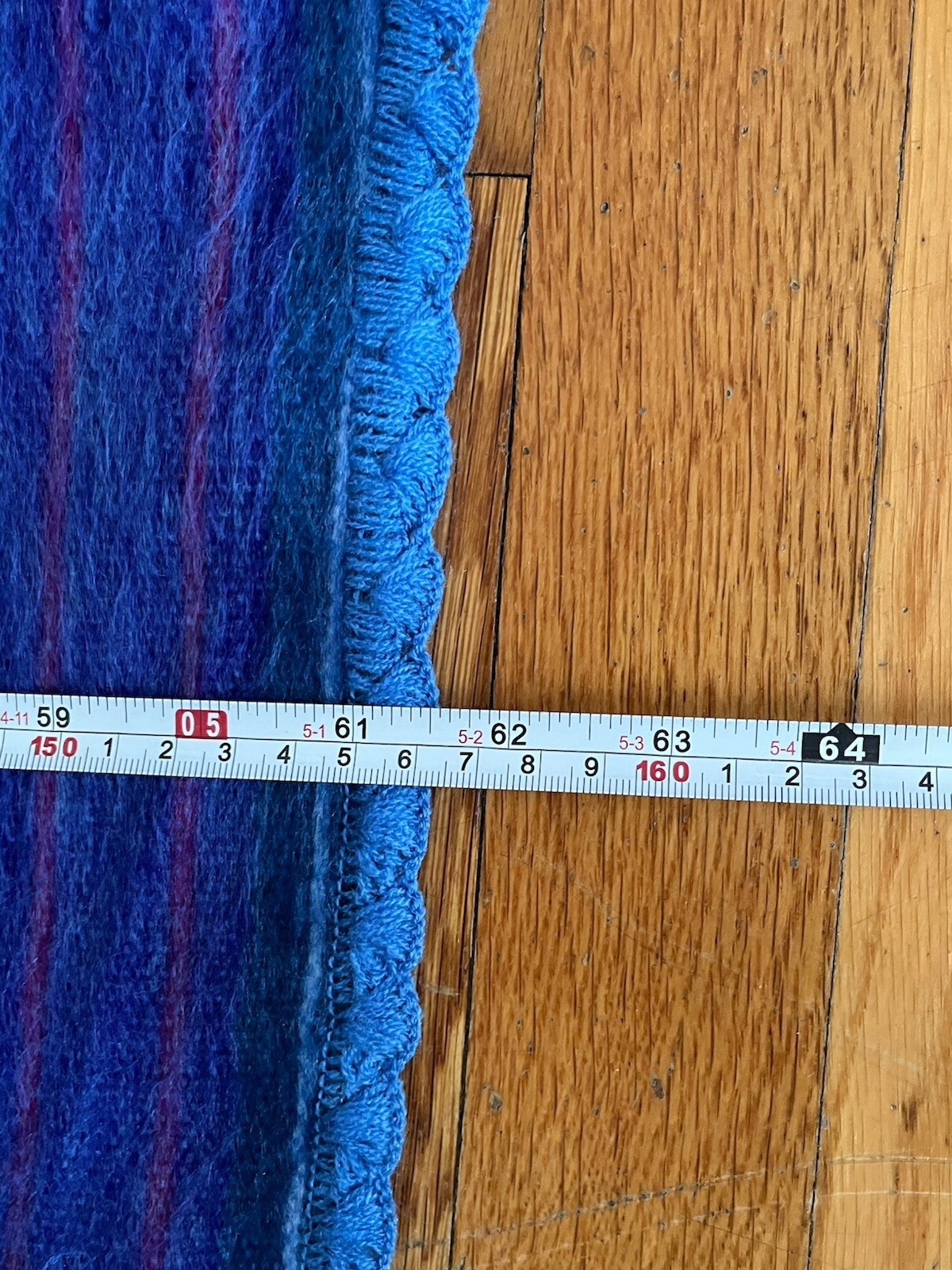 Amor a la Vida Alpaca Blend Throw Blanket Striped Blue Coastal NWOT 44×60