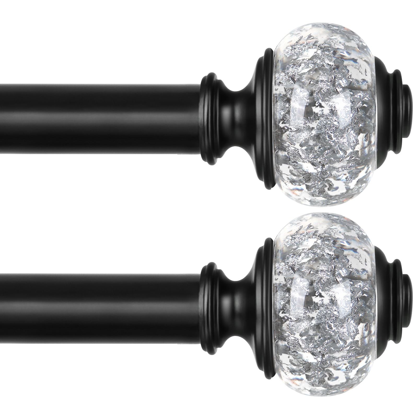 2 Pack Curtain Rod 32 to 58 Inches (2.6-4.8ft), USFOOK 7/8 inch Telescoping S…