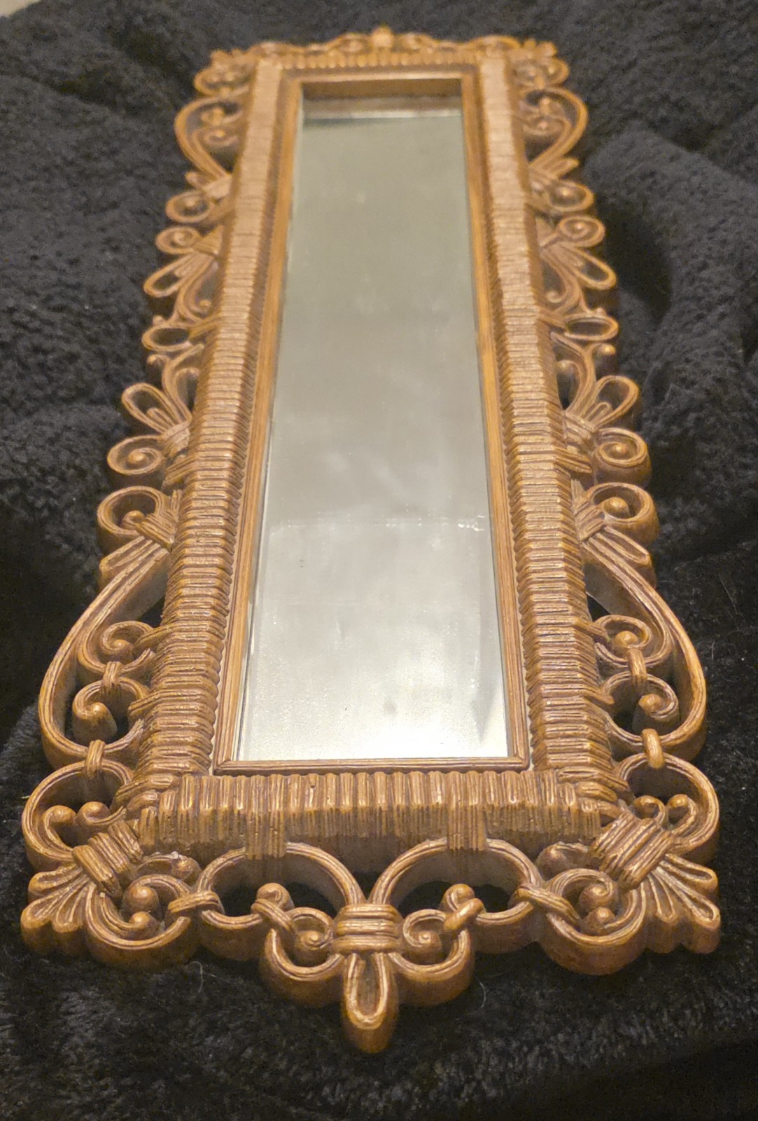 Vintage Faux Wicker HOMCO Wall Mirror