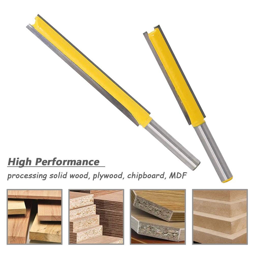 Mesee Extra Long Straight Router Bit Set 1/4 Shank 2 3 Inch