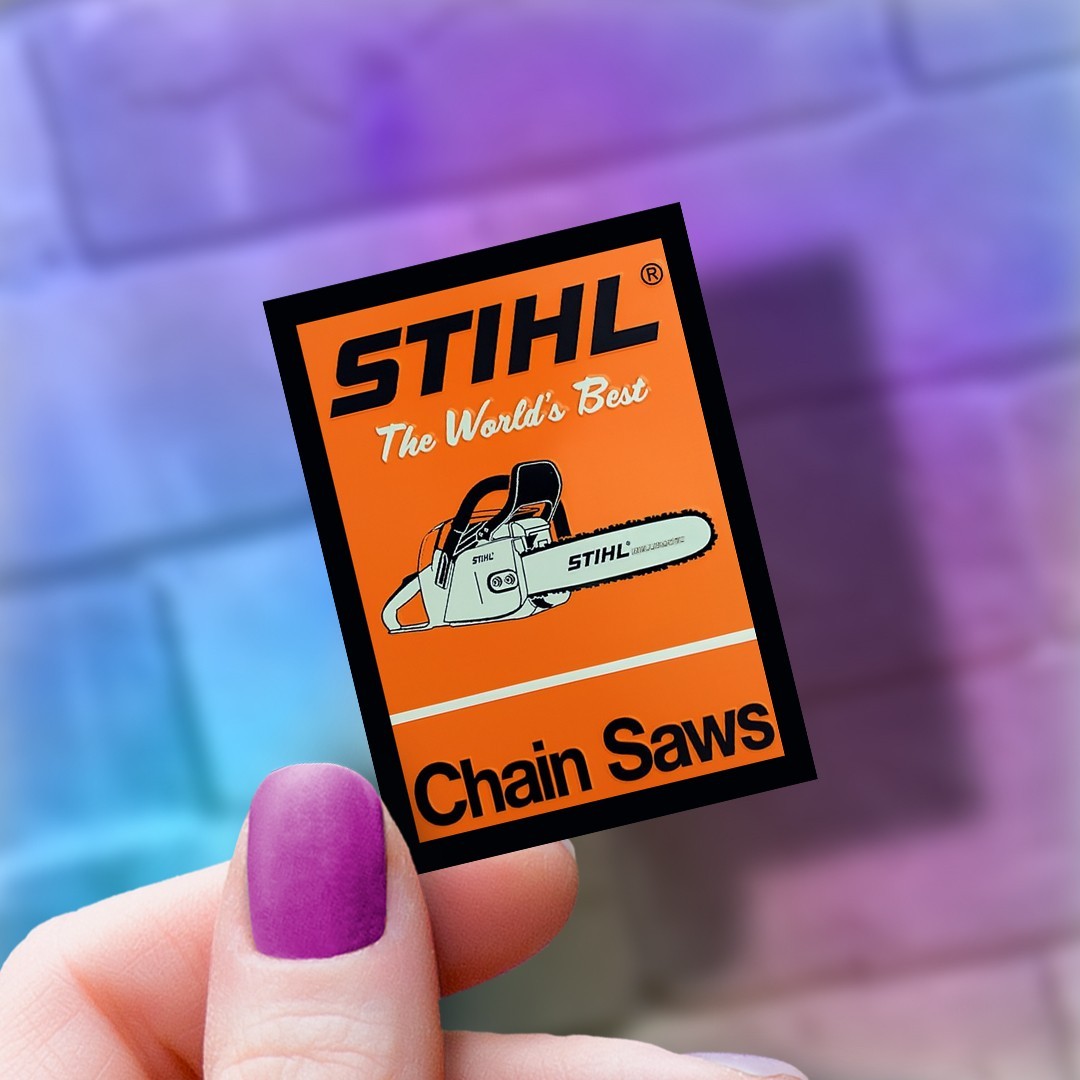 Antique Chainsaw Sticker | Hardhat Decal | STIHL Chain Saws