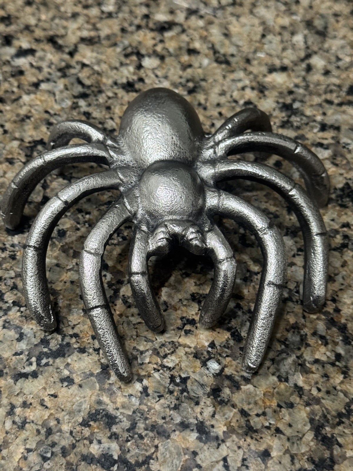 Retro Silver Cast Iron like SPIDER Tarantula Table Wall Decoration Scary 5”