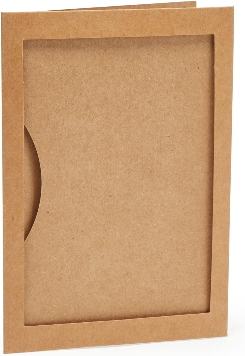 48-Pack Brown Card Stock Photo Frame Cards – 4.75 X 6.8 in Kraft Paper with Enve