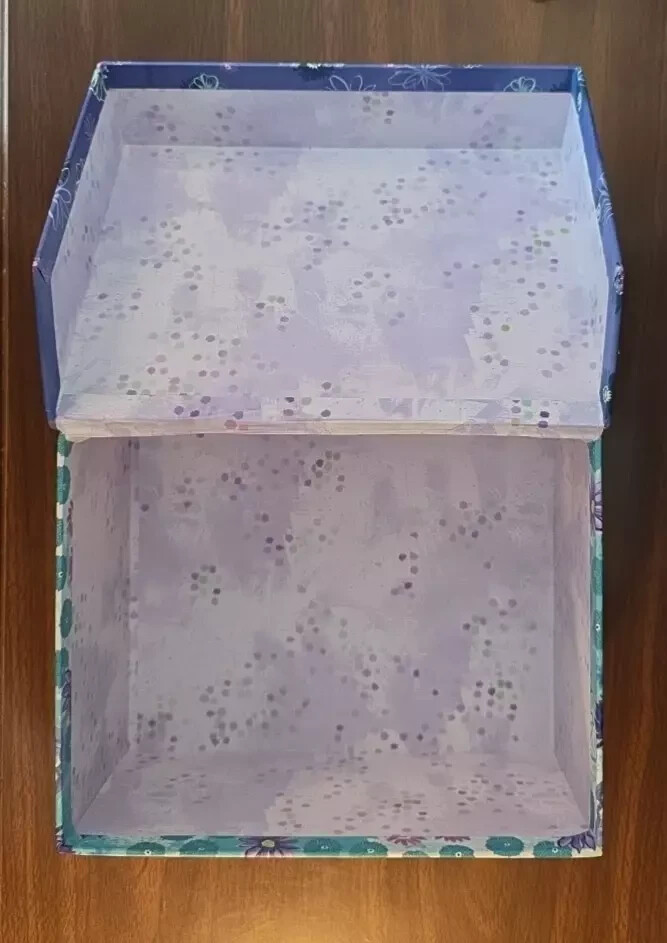Lined Storage Box Decorative Floral Flip Top 9” X 7&Prime; X 4 3/8&Prime; (Medium) BX01