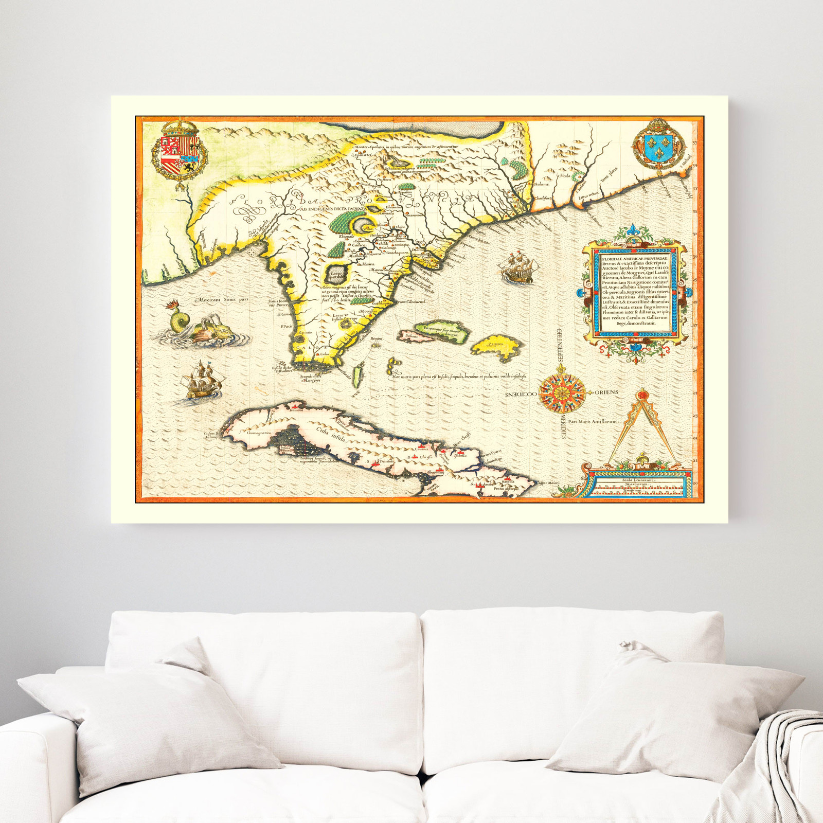 Old Map of Florida 1591 – Vintage Florida Art
