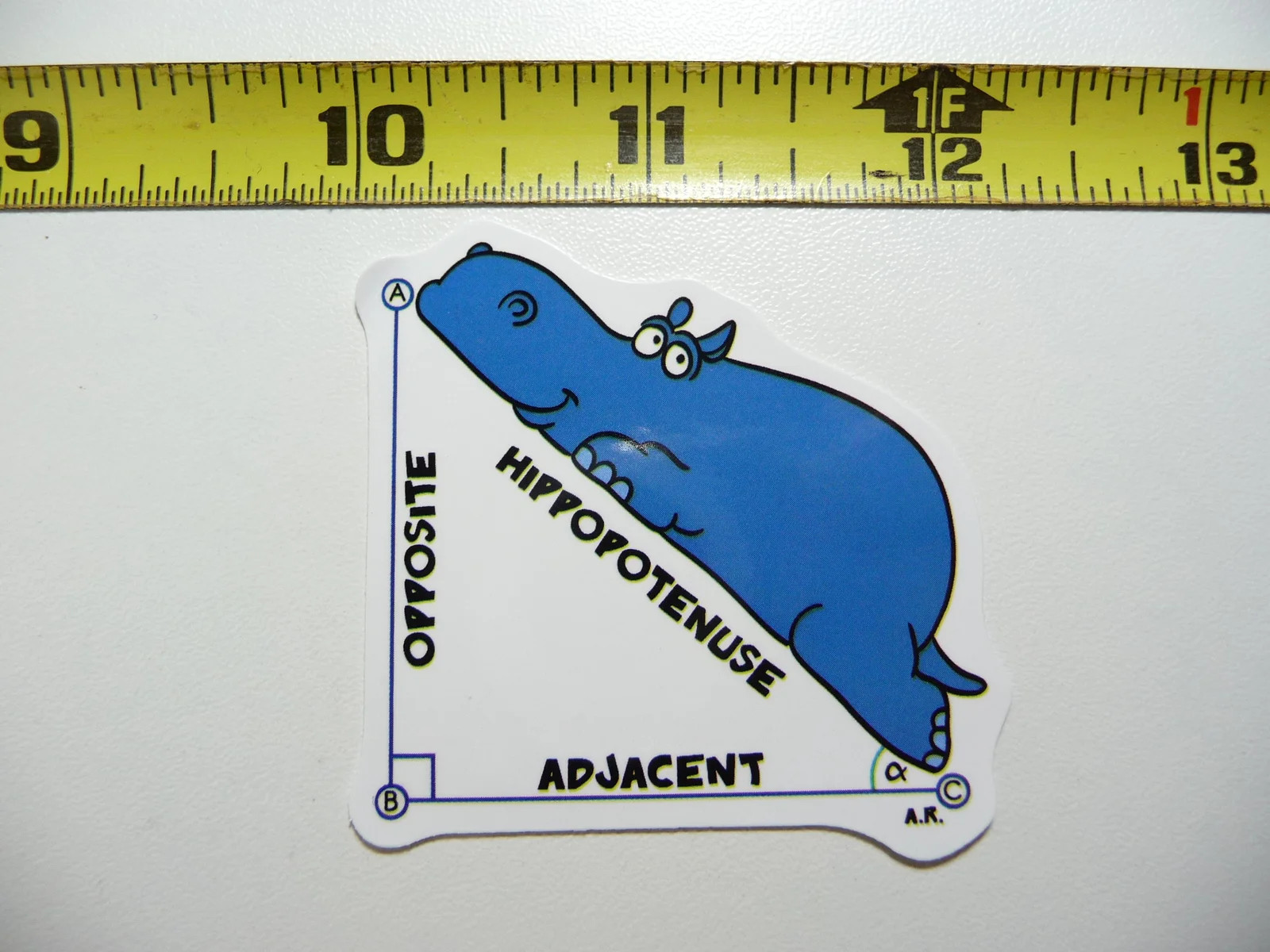 MATH HIPPO HIPPOPOTAMUS HYPOTENUSE FUNNY SMALL STICKER DECAL ER STUDENT SCHOOL