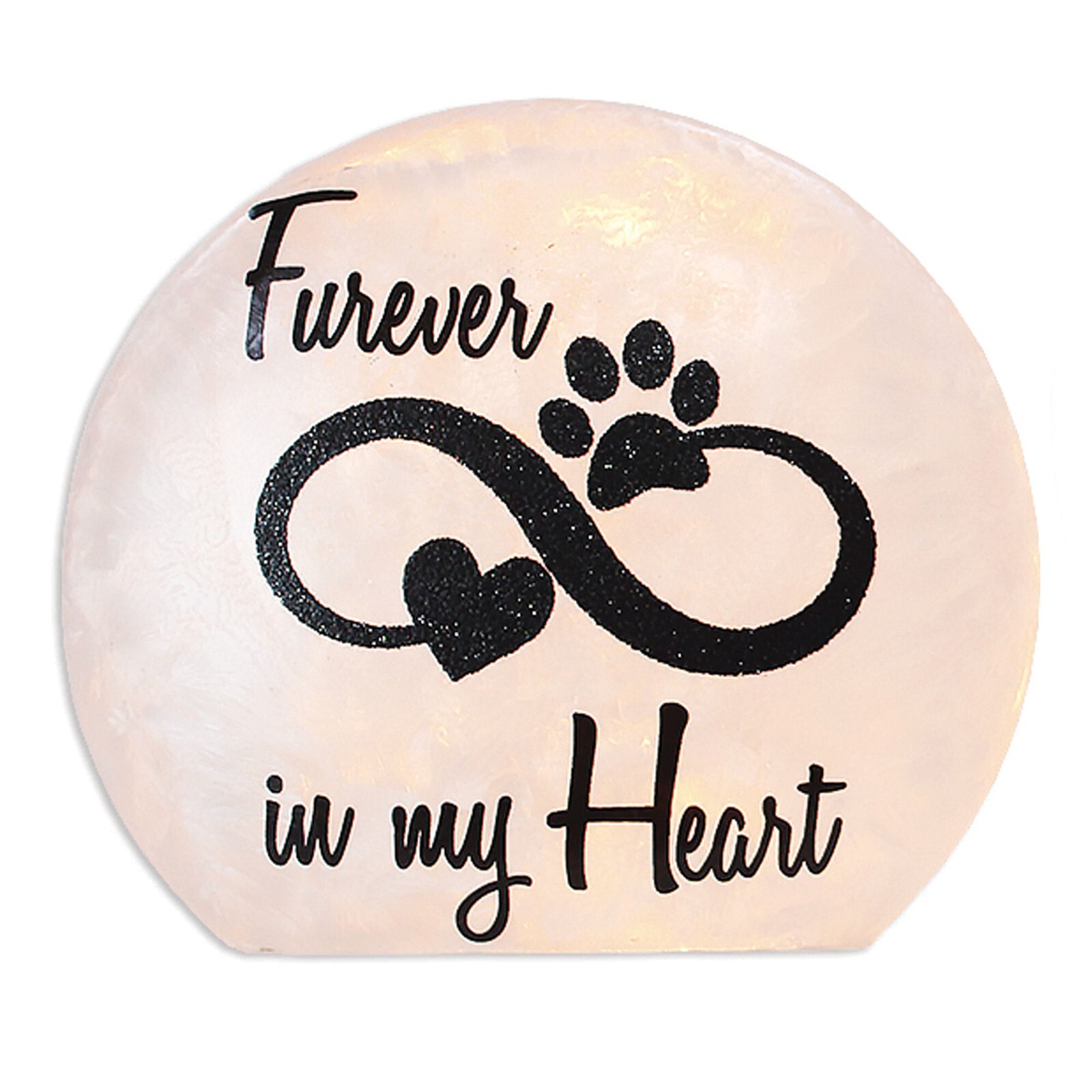Stony Creek Furever in My Heart Dog / Cat Lighted Round Orb Pet Memorial 7&Prime; NIB