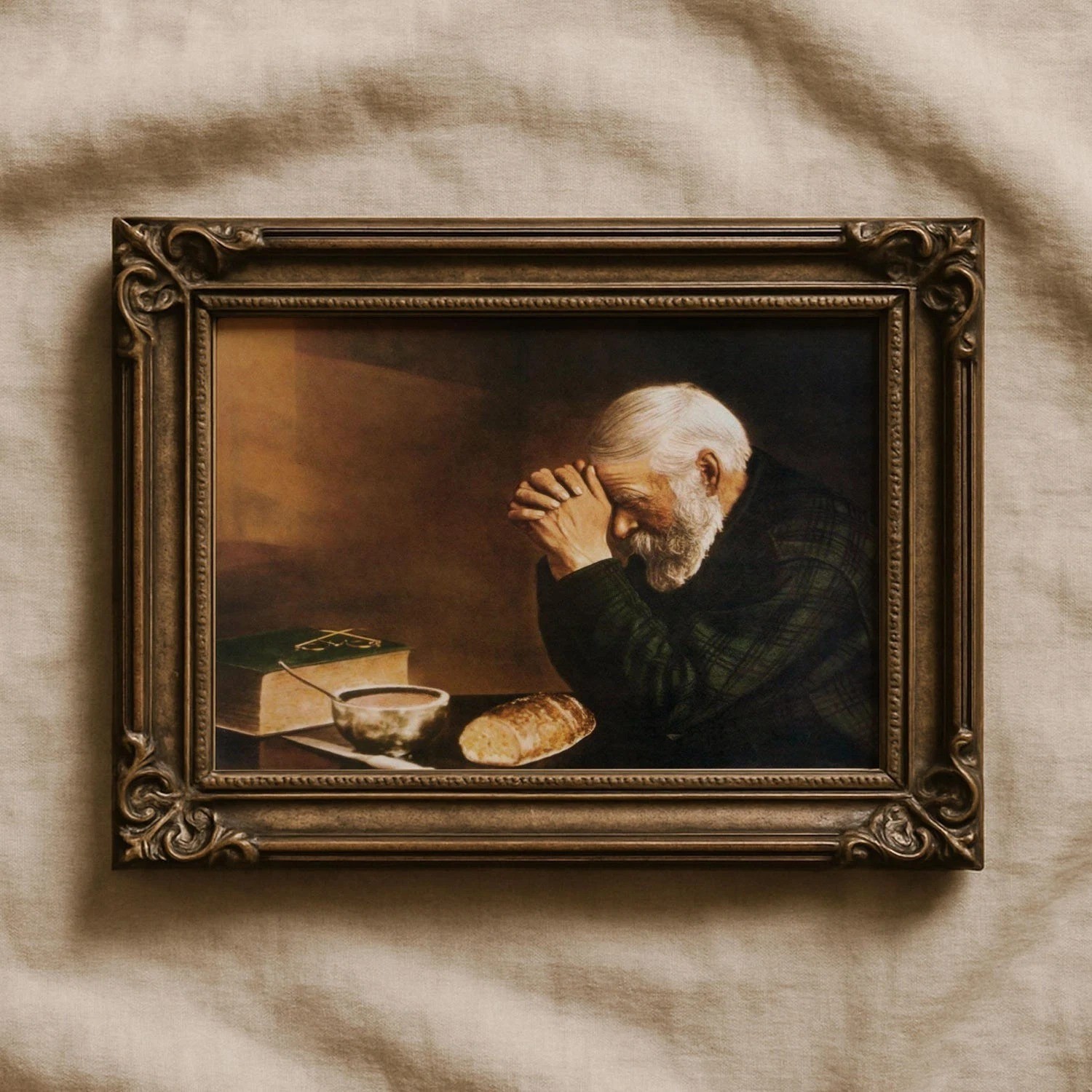 Grace and Gratitude Print: Praying Over Bread by Eric Enstrom Christian Art Prin
