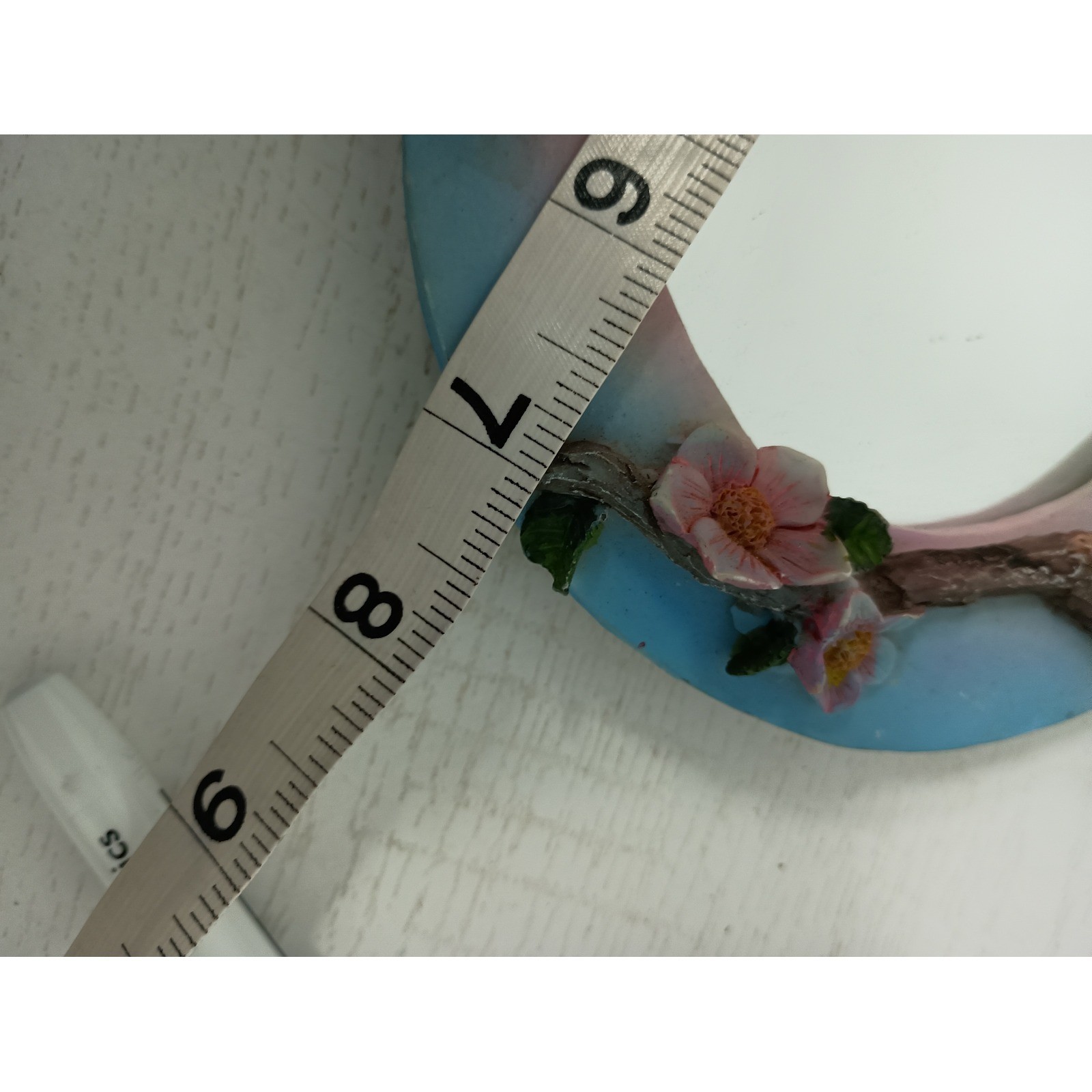 Vintage Tabletop Mini Mirror Red Cardinal Bird Floral 3D Framed Shabby Chic