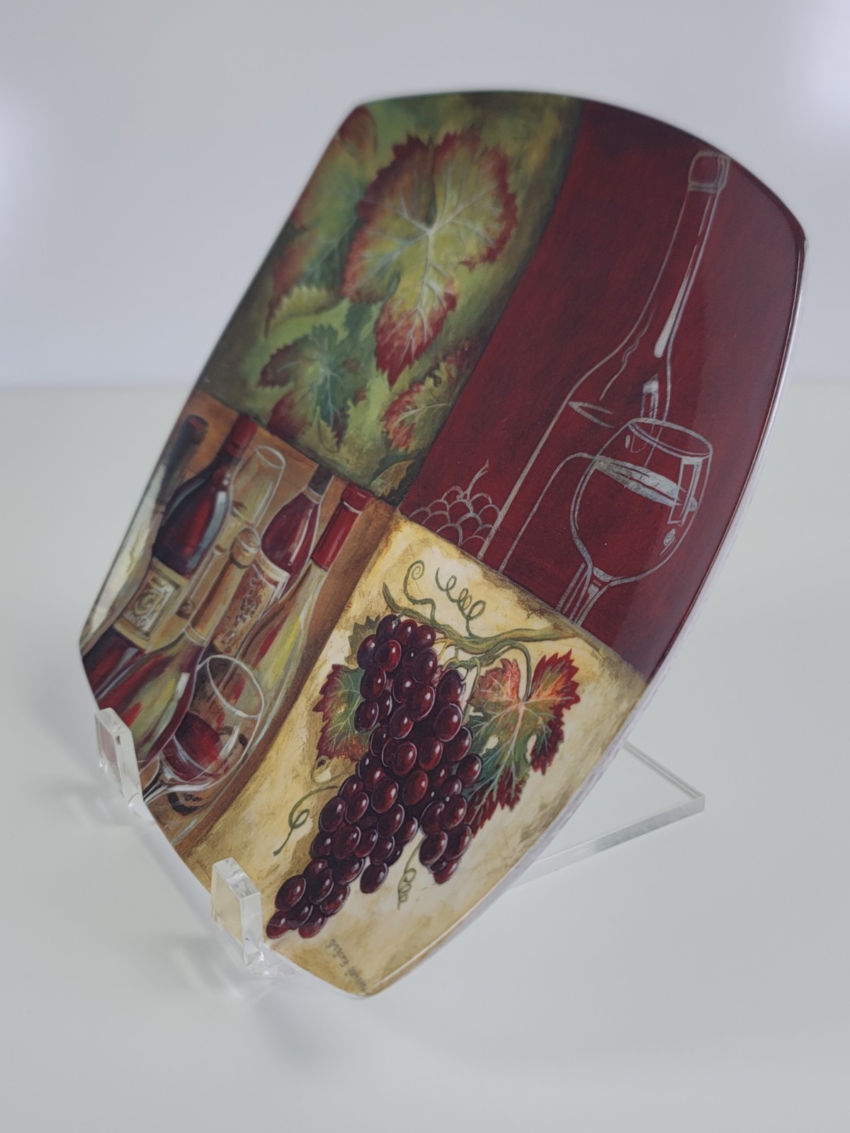Cypress Home Decor Square Plate Set ~ Grapes Wine Theme ~ Set of 4