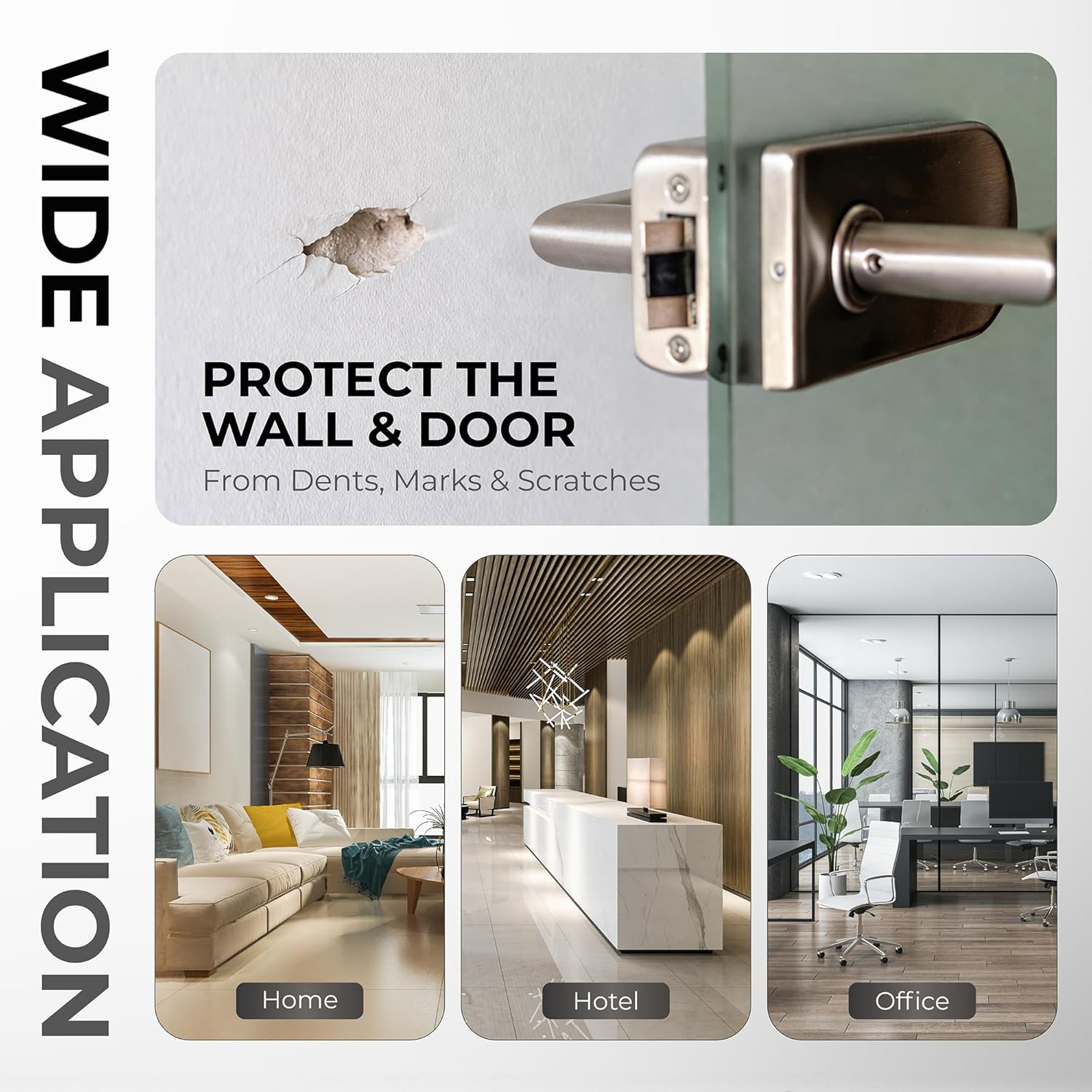 Stopper –1 White -Pack Wall Door Stopper – Easy Installation Doorstop with Rubbe