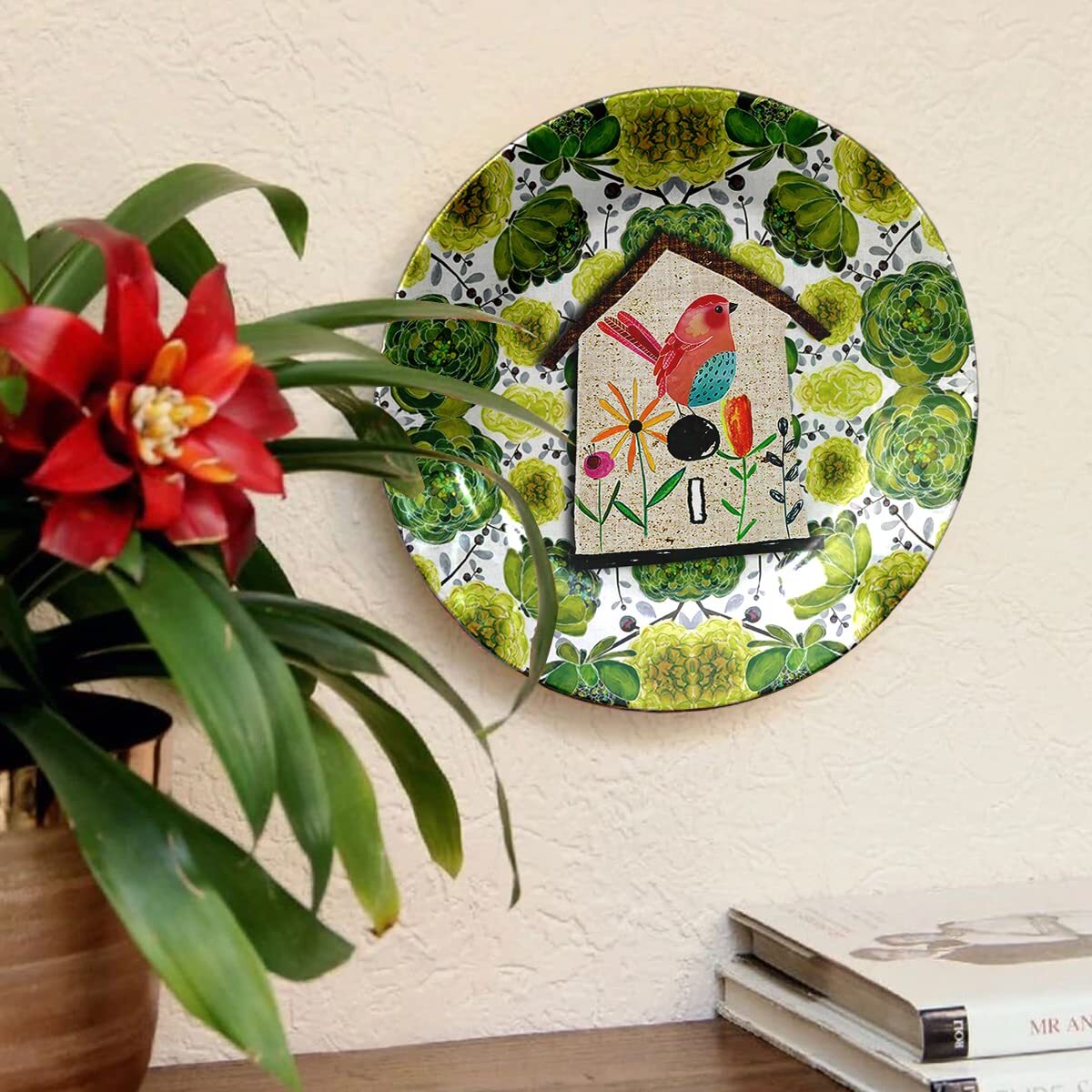Amazing Art Ceramic Decorative Wall Plate Table Top Plate with Stand 8 Inch