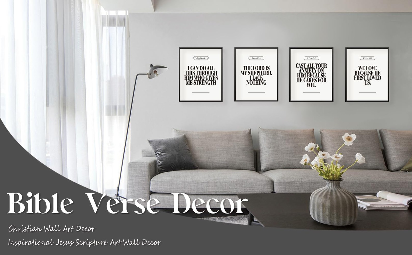 Black and White Christian Wall Art Decor Posters, Modern Bible Verse Prints, …