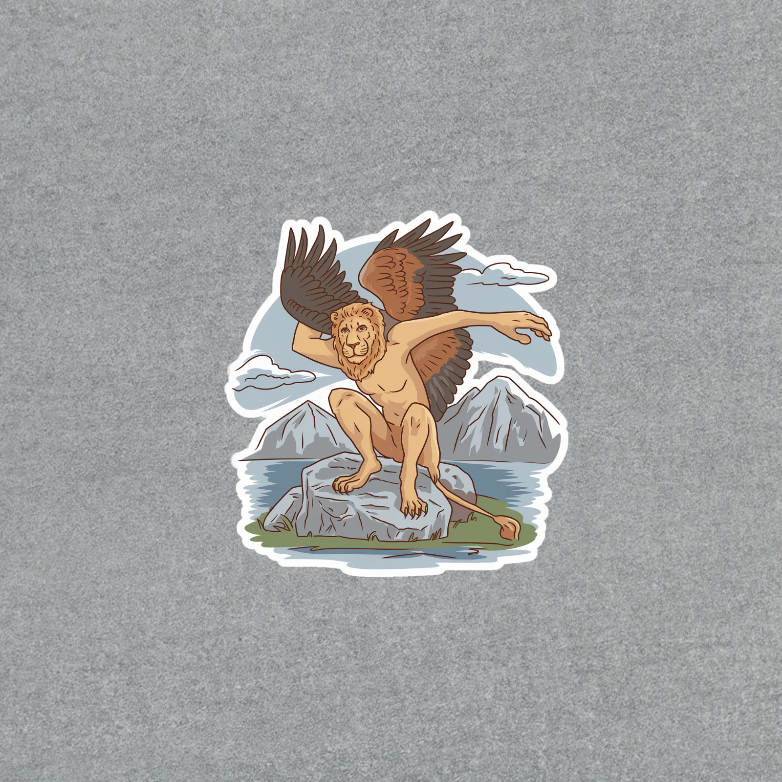 Mythical Winged Lion Sticker – Majestic Fantasy Creature Decal #4801