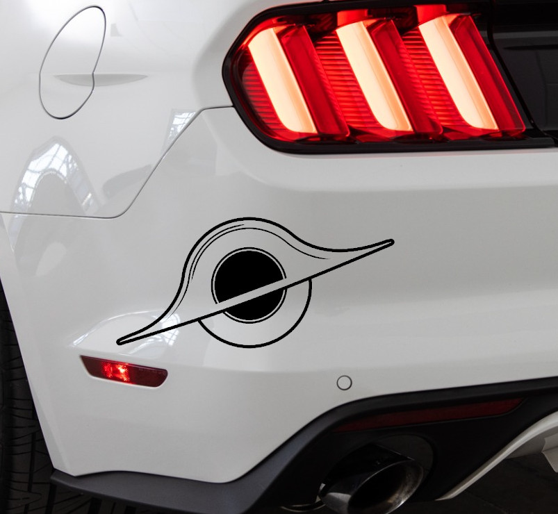 Black Hole Outer Space Indoor Outdoor Matte Black Vinyl Decal 5.6&Prime;x2.6&Prime;