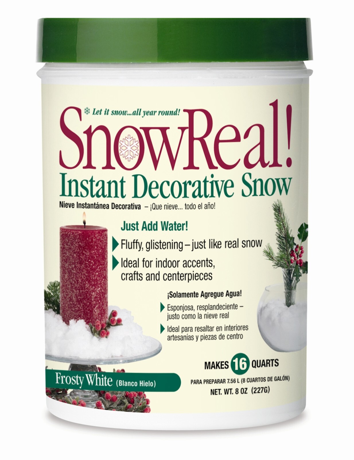 SnowReal 8oz Makes 4 Gallons Artifical Indoor Snow Christmas Decoration