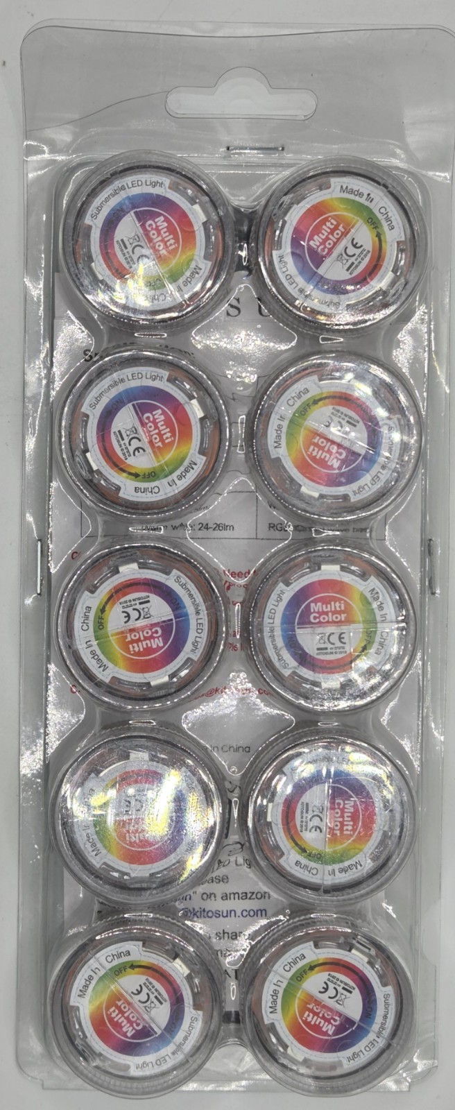 Submersible Floralyte LED Color Changeable Puck Lights Set of 10, 2 Remotes NEW
