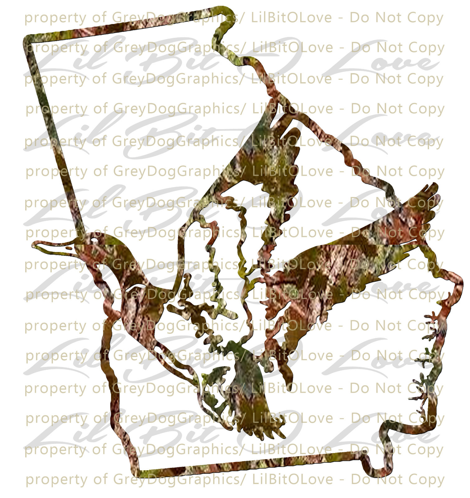 Camouflage Camo Georgia Duck Hunter Hunting Vinyil Decal Sticker Fowl Drakes Car
