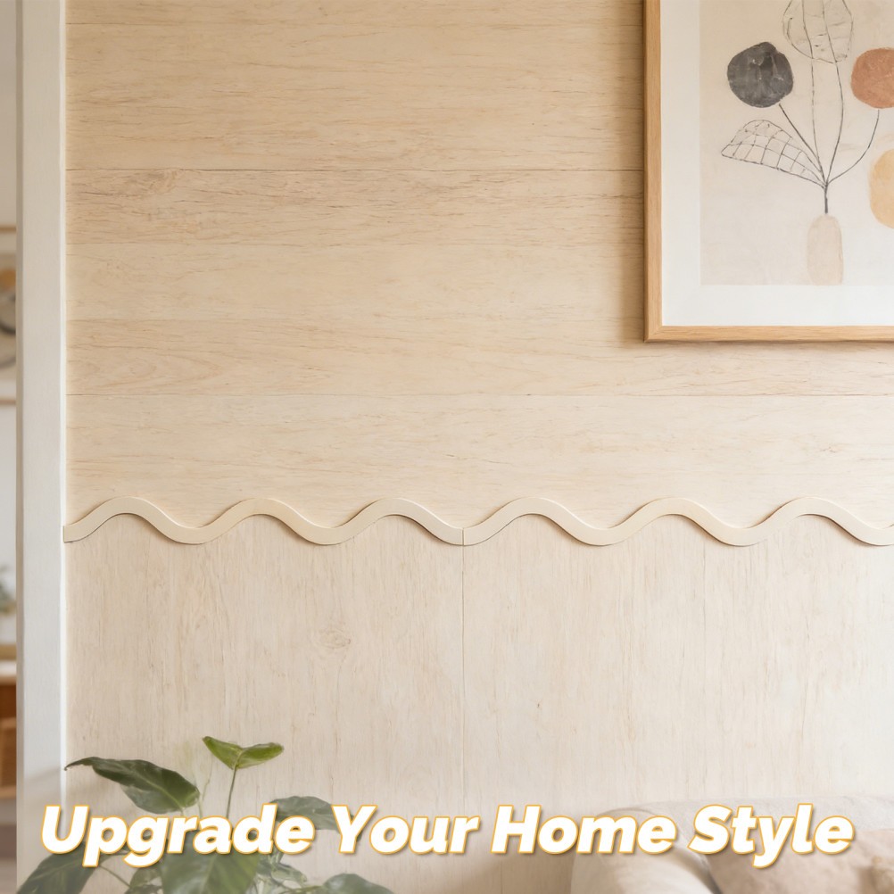 20Pcs Wooden Scalloped Wood Trim Decorative Wood Half Moulding Durable Khaki