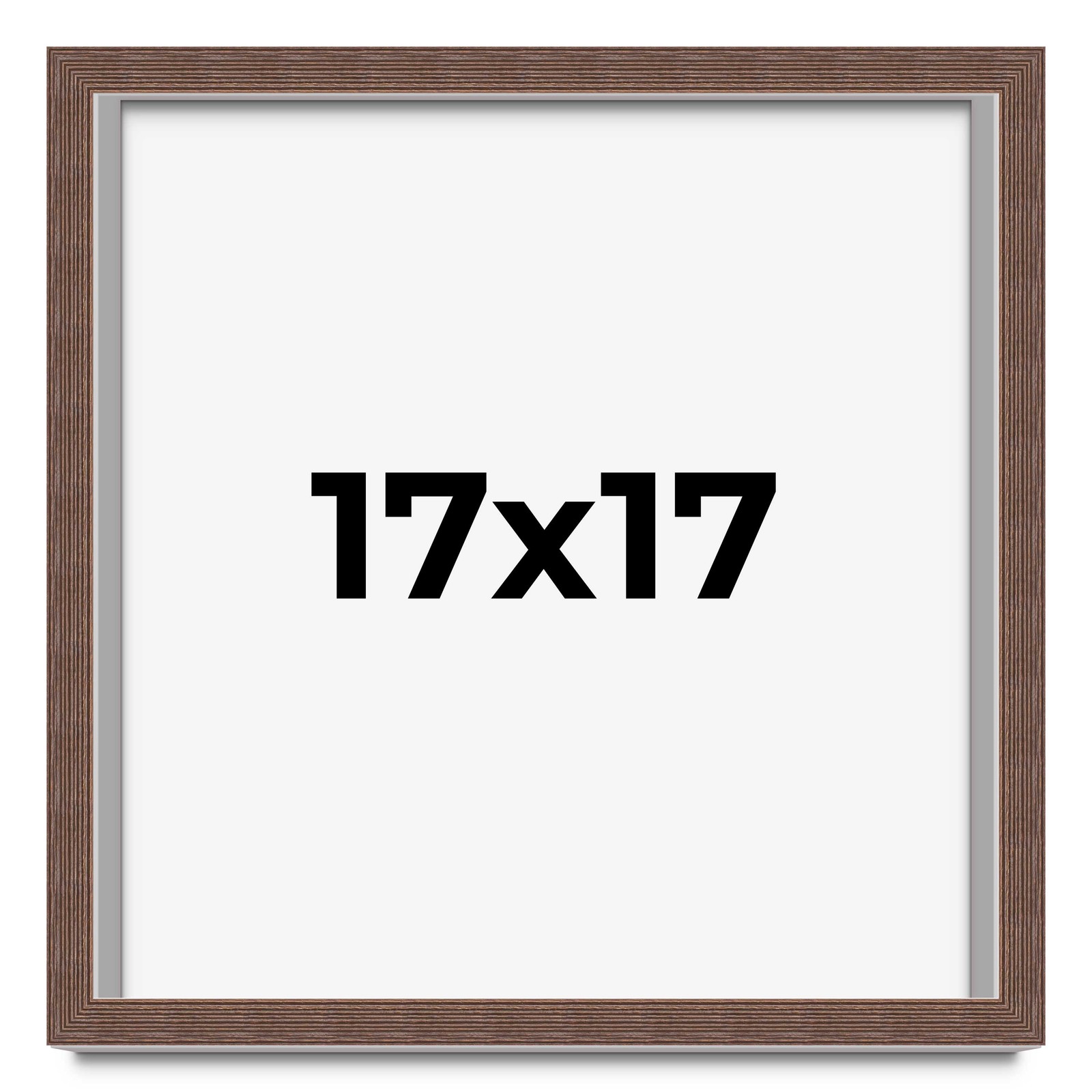 17×17 Shadow Box Frame Brown | 1.125 inches Deep Real Wood Rustic Shadowbox Disp