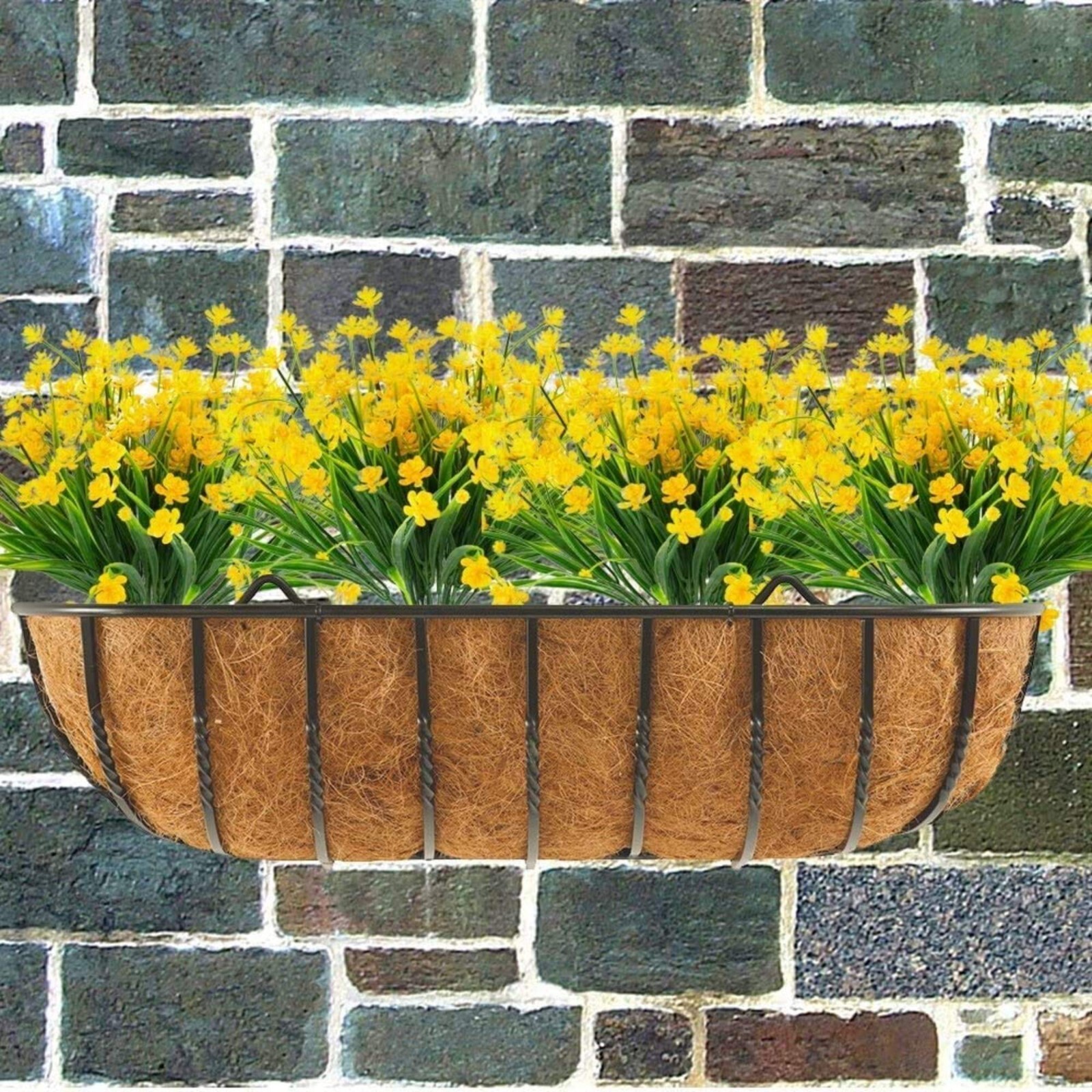 12 Bundles Outdoor Artificial Fake Flowers UV Resistant Various Colors lifelike
